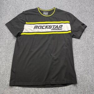 Rockstar Original Streetwear Urban Hypebeast Black Neon‎ Patchwork T-Shirrt